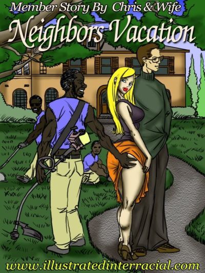 Illustré interracial neighbor’s Vacances